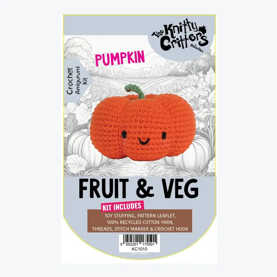 Crochet Kit - Knitty Critters - Pouch Pals - Fruit & Veg - Pumpkin image 1