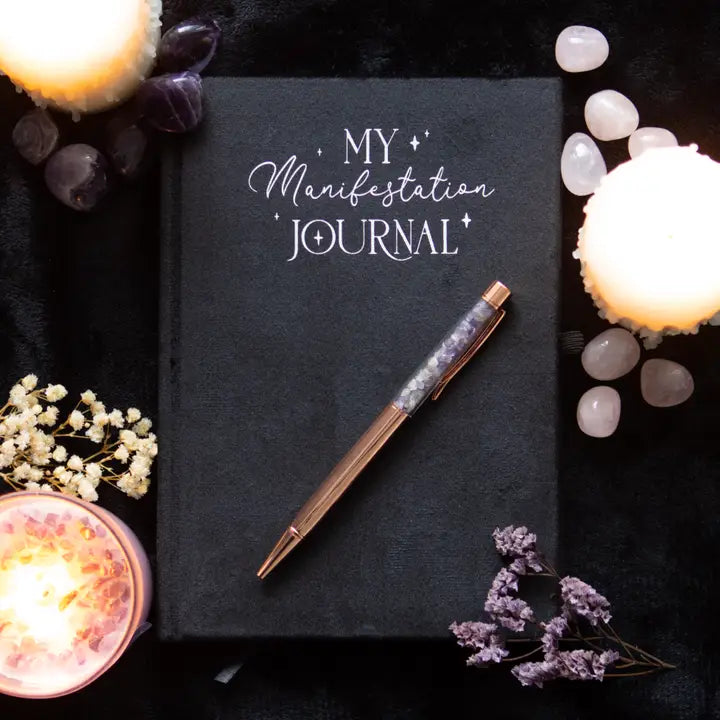 Manifestation Journal Notebook with Amethyst Pen image 1