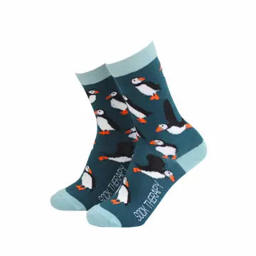 Smiling Faces Bamboo Socks - Various - Men - Puffins image