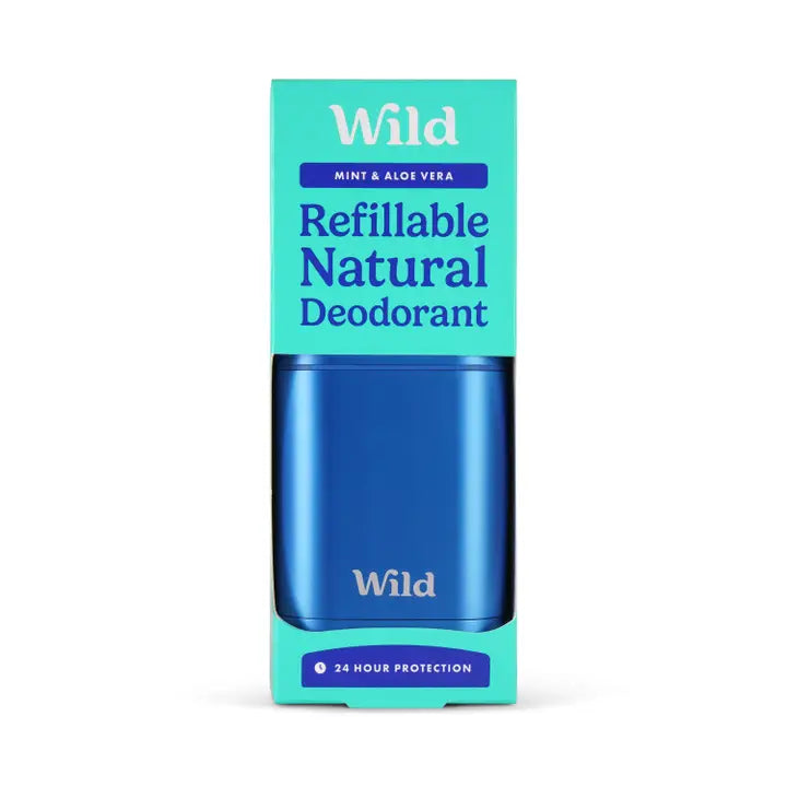Wild Natural Deodorant Starter Kit - Mint & Aloe (Blue case) image