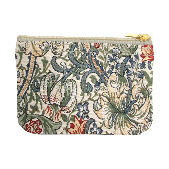 Signare Tapestry - William Morris - Zip Coin Purse - Golden Lilly