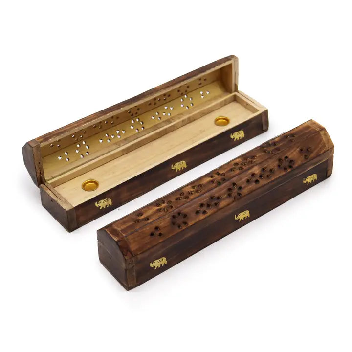 Incense Holder Smoke Boxes Natural Mango Wood image 1