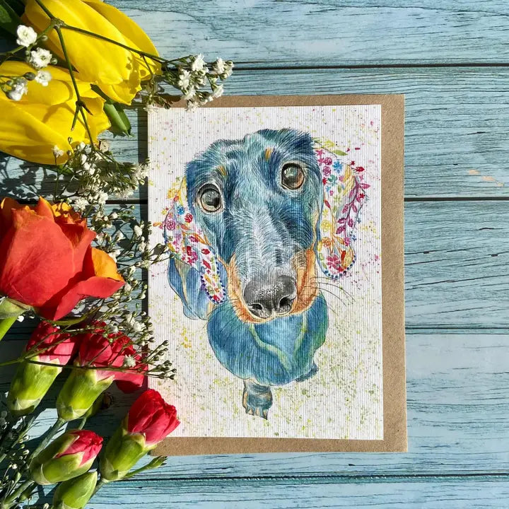Greetings Cards - Assorted Designs - Eco-Friendly - Blank-Dachshund image