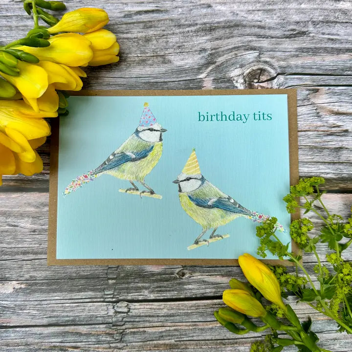Greetings Cards - Assorted Designs - Eco-Friendly - Birthday-Blue Tits image
