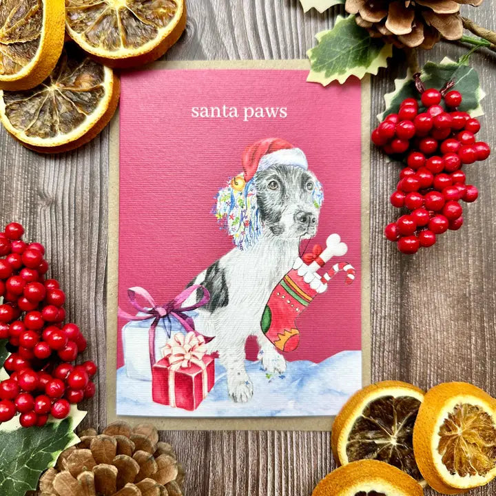 Greetings Cards - Assorted Designs - Eco-Friendly - Xmas-Santa Paws image