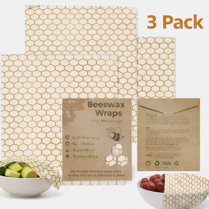 Beeswax Reusable Food Wrap pack of 3 image 1