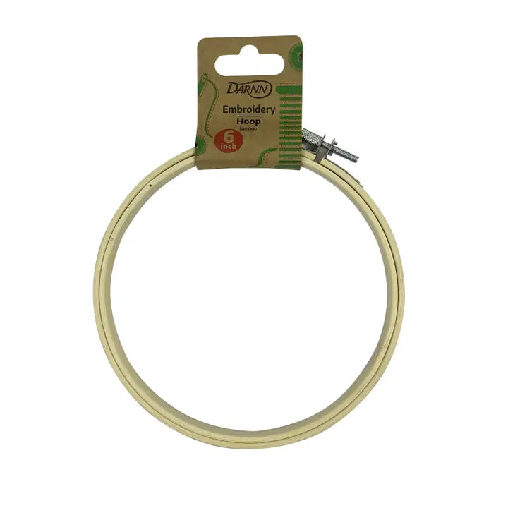 Darnn 6" Embroidery Hoop Bamboo, Bamboo Hoop For Craft image 0
