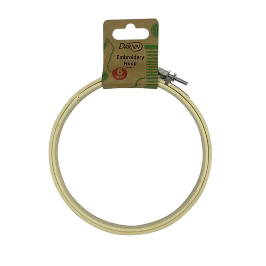 Darnn 6" Embroidery Hoop Bamboo, Bamboo Hoop For Craft image 0