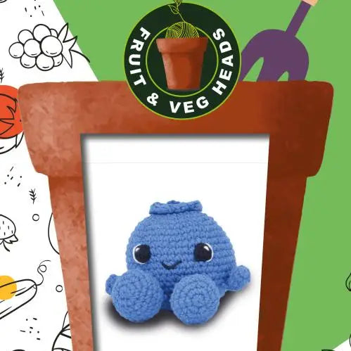 Crochet Kit - Knitty Critters Fruit & Veg - Blueberry Muffin image 0