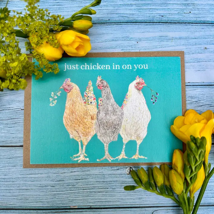 Greetings Cards - Assorted Designs - Eco-Friendly - Thinking of you-Chicken image