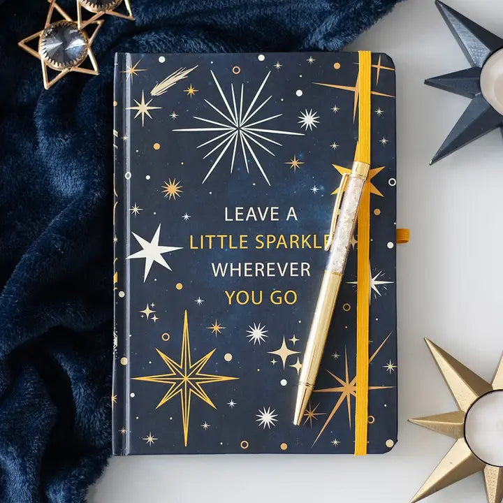 Leave A Little Sparkle Celestial Notebook with Citrine Pen image 0