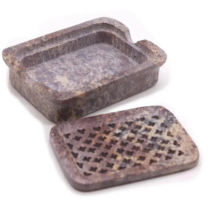Soapstone Soap Dish and Drainer - Square or Round image 2