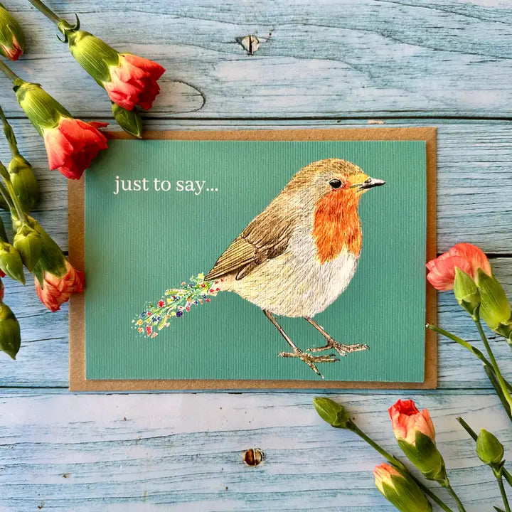 Greetings Cards - Assorted Designs - Eco-Friendly - Just to Say-Robin image