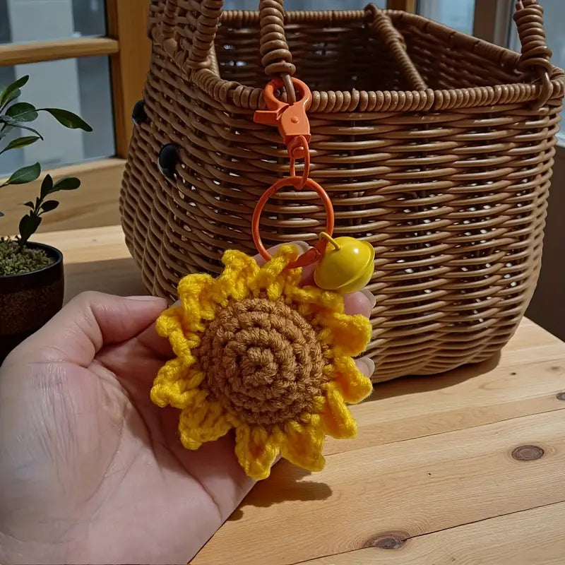 Keyring - Crochet Sunflower image 0