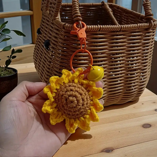 Keyring - Crochet Sunflower image 0