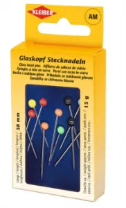 Glass Headed Pin 38mm x 0.58mm (15 grms) IN TIN 8 x 5cm image 0