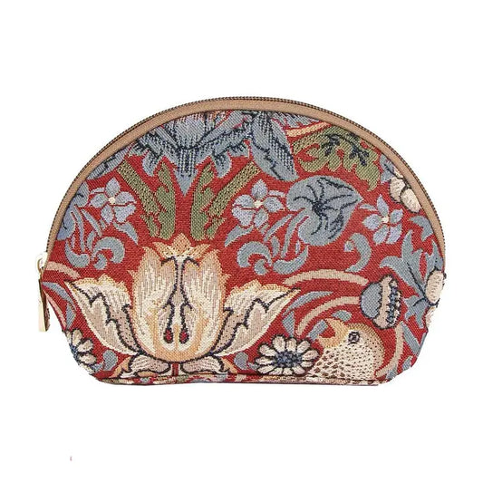 Signare Tapestry - William Morris - Cosmetic Bag - Strawberry Thief Red