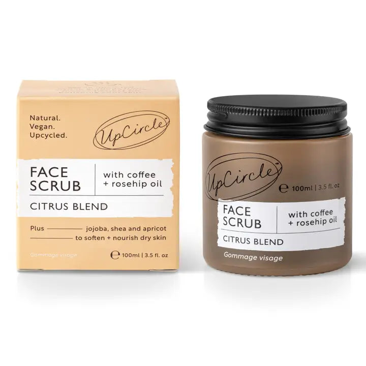 Upcircle - Face Scrub Coffee + Rosehip [Citrus] Vegan, Eco Exfoliator - 30ml (Travel Size) image