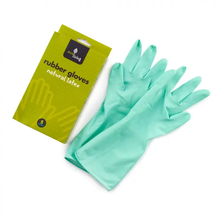 Natural Latex Rubber Gloves - Green - Small image