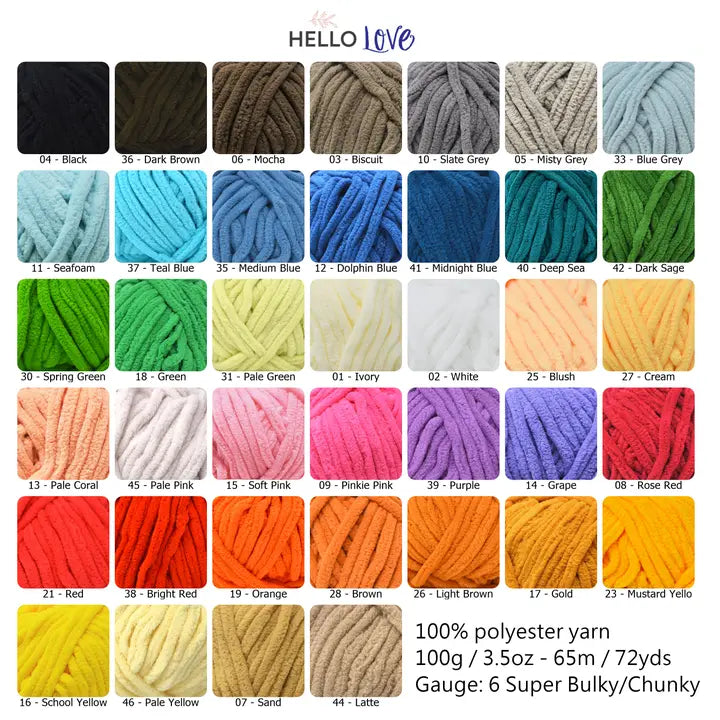Hello Love Chunky Yarn 100g Balls Various Colours image 0