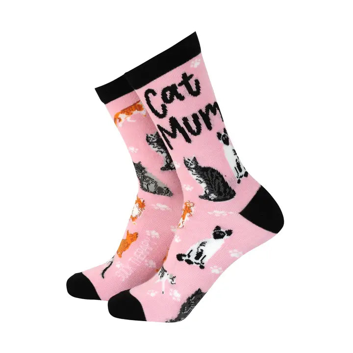 Smiling Faces Bamboo Socks - Women's - Cat Mum image