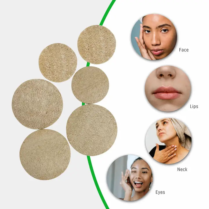 Olnatur - Six Exfoliating Loofah Discs & Cotton Pouch image 3