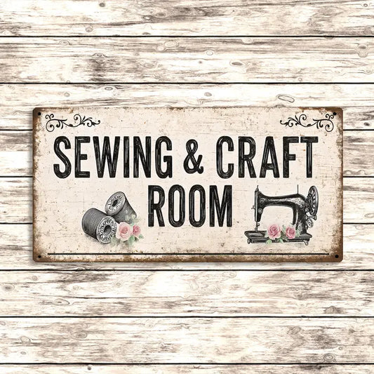 Metal Sign  "Sewing & Craft Room" 12x6 inch image 0