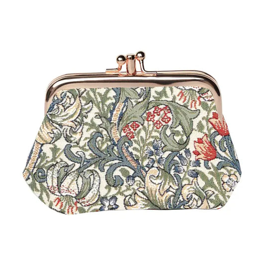 Signare Tapestry - William Morris - Framed Purse - Golden Lilly