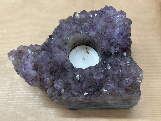 Lavender Amethyst tea light holder