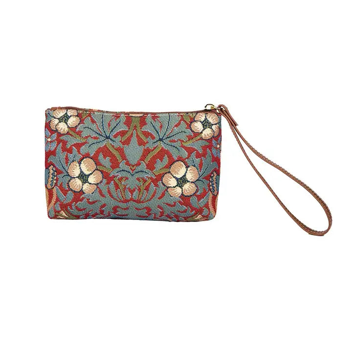 Signare Tapestry - William Morris - Wristlet - Strawberry Thief Red