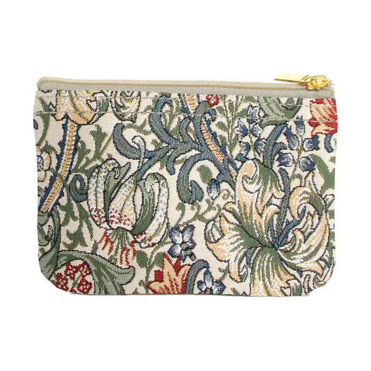 Signare Tapestry - William Morris - Zip Coin Purse - Golden Lilly