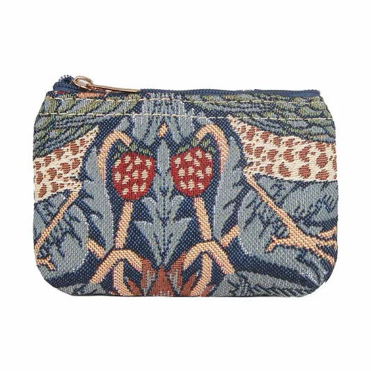 Signare Tapestry - William Morris - Zip Coin Purse - Strawberry Thief Blue
